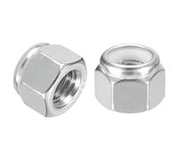 QUARKZMAN 20Pcs 3/8"-16 Écrous Hexagonaux Autofreinants Argent&Blanc | Avec Insert Nylon, 316 Acier Inoxydable, Écrou Autofreint Avec Insert Nylon Pour Fixations Industrielles De Construction