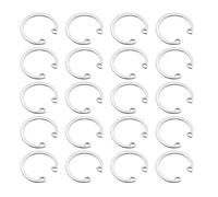 QUARKZMAN 20Pcs Anneau Circlips Intérieur 20mm, Anneaux Circlips Intérieurs En Acier Inoxydable 304 Anneaux Circlips C Pour Arbres Cannelés Goujons, Ton Argenté