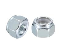 QUARKZMAN 20Pcs Ecrous Hexagonaux À Insert Nylon 1/4"-28, Écrous Autobloquants En Acier Au Carbone Avec Insert Nylon Pour Fixations Industrielles, Blanc&Blanc