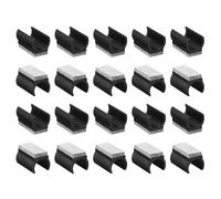 QUARKZMAN 20Pcs Embouts de Protection pour Pieds de Chaise avec Patins en Feutre, Protège-Tubes en Forme de U pour Chaises, Convient Aux Pieds de Tubes Métalliques de 22 mm, Noir, Patin Gris