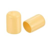 QUARKZMAN 20pcs Embouts en Caoutchouc, 14 mm ID Vis Filetage Protecteur en PVC Embouts de Protection Flexible pour Tube Métallique, Câbles, Fils, Tige, Écrou et Cache Boulon, Beige