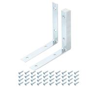 QUARKZMAN 20pcs Équerre d'Angle Metale en Forme de L, 100x15x100mm Équerres d'Assemblage Renforcée à Angle Droit, Corniere Fixation avec Vis pour Étagère en Bois Coin Meubles, Argenté
