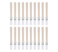 QUARKZMAN 20Pcs Pinceaux de Peinture 0,5" Pinceau Plat en Nylon Blanc | pour Peinture Murale avec Poils Doux Et Manche en Bois, pour Peinture DIY Peintures Latex Meubles Armoires Clôtures