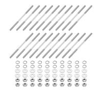 QUARKZMAN 20pcs Tiges Filetées Double Extrémité, M3x60mm Boulons Tige Filetée en Acier Inoxydable 304 Filetage à Droite avec Écrous Rondelle Plate et Frein, Goujon Fileté pour Serre-Joints