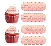 QUARKZMAN 20Pcs Toppers Pour Gâteau En Acrylique Miroir, Toppers Pour Cupcake Anniversaire Heureux Formes Rondes Pics Laser Décorations Pour Dessert Pour Célébrer Fête Mariage Shower,