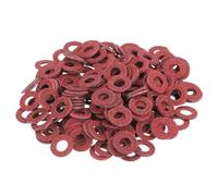 QUARKZMAN 220 Pcs Rondelles Plates M5 Fibre 5mm DI 10mm 1mm Ép. Acier Rouge