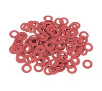 QUARKZMAN 220 Pièces Rondelles Plates M6 en Fibre, Rondelles Isolantes 6mm ID 12mm OD 0.5mm Épaisseur Joints en Papier Acier Rouge pour Fixation Plomberie Réparation Générale Machines