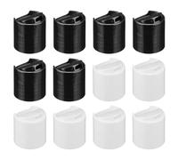 QUARKZMAN 24/410 PP Plastique Disques Haut Bouchons Presse Bouchon, 12pcs Durable Remplacement Bouchons pour Vide Bouteille Lotion Shampoing Récipient, Noir, Blanc