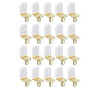 QUARKZMAN 24Pcs 6mm Supports D'Etagere En Forme De L Or Blanc | Avec Manchon En Caoutchouc, Supports Metalliques, Pour Armoire De Cuisine Bibliotheque, Supports D'Etagere