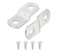 QUARKZMAN 25pcs Attache Cadre Agrafe Forme Z 2.5mm avec 2 Trou de Fixation | Attache Tableau Tournante Cadre Photo et Miroir, Montage de Peinture sur Toile avec Vis, Argent