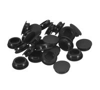 QUARKZMAN 25Pcs Bouchons en Silicone Bouchons Ronds en Caoutchouc Noirs | à Enclenchement pour Trou de 14,5-15,5 mm, Bouchons Étanches pour Tubes Métalliques, Embouts D'Extrémité de Meubles