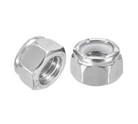 QUARKZMAN 25Pcs Ecrous Hexagonaux Autobloquants À Insert Nylon 5/16"-18, 304 Acier Inoxydable Écrou Autobloquant À Insert Nylon Pour Fixations Industrielles Et Construction, Argenté&Blanc