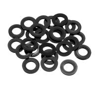 QUARKZMAN 25Pcs Entretoise Plastique M18 Rondelle 18mm ID 32mm OD 3mm Épais | Noir Rondelles Plate Nylon Entretoises en Plastique pour Vis et Boulons, Réparation de Plomberie de Robinet de Jardin
