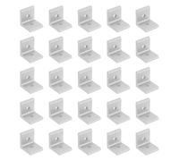 QUARKZMAN 25Pcs Équerre De Raccord À 2 Trou, Connecteur En L Pour Profilé En Aluminium 4040 Rainure En T 8.2mm Pour Meubles, Structures De Cadrage, Argenté