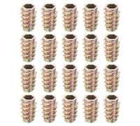QUARKZMAN 25Pcs M6-1x18 Inserts Filetés Hexagonaux Écrous Filetés | Alliage De Zinc À Frapper, Pour Meubles, Boulons Filetés À Embase Hexagonale En Bois, Inserts Filetés Hexagonaux