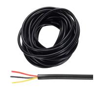 QUARKZMAN 26AWG Électrique Fil 3 Conducteurs Led Étamé Cuivre 16,4Ft Noir | Alimentation Éclairage Câble Étamé Cuivre, Faible Tension PVC Boîtier Flexible Rallonge Cordon Noir pour LED Bandes Lampes