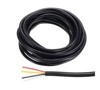 QUARKZMAN 26AWG Électrique Fil 4 Conducteurs Led Étamé Cuivre 9,8Ft Noir | Alimentation Éclairage Câble Étamé Cuivre, Faible Tension PVC Boîtier Flexible Rallonge Cordon Noir pour LED Bandes Lampes
