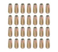 QUARKZMAN 28 Pcs Filetages Inserts Pour Bois Alliage De Zinc 25mm Longueur | M6 Filet Inserts Ecrous Hexagonal-Enfoncé Douille Entraînement Vis, Pour Meubles Armoire Tables Et Chaises