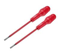 QUARKZMAN 2Pcs 1000V Tournevis Électrique Magnétique Isolé à Fente 6mm x 150mm CR-V Tournevis à Tête Plate pour Électriciens, Rouge