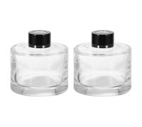 QUARKZMAN 2Pcs 150ml/5Oz Flacon Vide en Verre 3.1" X 3.1" Diytransparent | Pot pour Remplacement de Diffuseur à Tiges, Accessoires de Parfum Rechargeables
