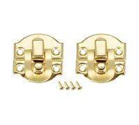 QUARKZMAN 2PCS 21 x 20mm Rétro Boîte Loquet pour Boîte à outils Valise Doré | Moraillon Fermoir avec Montage Vis, Rétro Petite Taille Décoratif