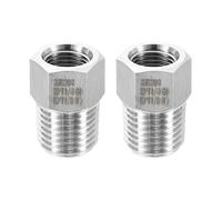QUARKZMAN 2Pcs 304 Inox Acier Réducteur Douille 1/4" NPT Mâle x 1/8" NPT Femelle Hex Douilles Tuyau Raccords Réduction Coulée Tuyau Adaptateur pour Air Eau Huile Gaz Tube