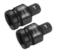 QUARKZMAN 2Pcs Adaptateur De Douille À Choc 1/2" Femelle Vers 3/8" Mâle Réducteur D'Entraînement Carré Standard SAE Acier CR-MO Convertisseur hoc Cliquet Barre, Noir