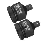 QUARKZMAN 2pcs Adaptateur De Douille À Choc 1" Femelle Vers 1/2" Mâle Réducteur D'Entraînement Carré Standard SAE Acier CR-MO Convertisseur hoc Cliquet Barre De Rupture, Noir