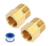 QUARKZMAN 2Pcs Adaptateur Pour Nettoyeur Haute Pression, M18 Femelle Vers M22 14mm Male Raccords Rapides En Laiton Avec Bande D'Étanchéité Pour Tuyau De Nettoyeur Haute Pression