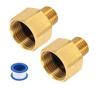 QUARKZMAN 2Pcs Adaptateur Pour Nettoyeur Haute, Raccord Rapide Femelle M22 Vers Mâle M14 Adaptateur Tournant En Laiton À Embout Plat Avec Ruban D'étanchéité Pour Tuyau De Nettoyeur Haute
