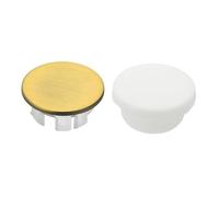 QUARKZMAN 2Pcs Anneau De Débordement De Lavabo, Couvercle De Débordement Universel Pour Évier, Bouchon À Insérer Dans Le Trou Pour Lavabo De Cuisine Salle De Bains, Bronze Jaune/Blanc