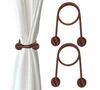 QUARKZMAN 2PCS Attaches Rideaux, Attaches Rideaux Tressées Twist Weave Supports Rideaux Décoration Cordes Rideaux pour Extérieur Bureau Maison Décoration Rideaux, Marron