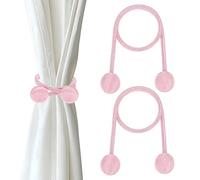 QUARKZMAN 2PCS Attaches Rideaux, Tresses Tissées pour Tenir Les Rideaux, Supports Décoratifs pour Voilages, Cordons Décoratifs pour Rideaux D'Extérieur, Bureau Ou Maison, Rose