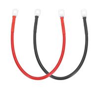 QUARKZMAN 2PCS Câble De Batterie 8 AWG, 1ft Câbles De Batterie Onduleur en Cuivre Naturel avec Bornes À Œillet 1/4" pour Marine Solar Boat Car RV, Rouge Noir