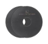 QUARKZMAN 2pcs Circulaire Scie Lames 63mm x 16mm x 1.2 mm Fraisage Fraises | pour Aluminium Alliage Métal Plastique Bois, Nitrure Revêtu Haute Vitesse Acier (HSS), 72 Dents