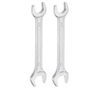QUARKZMAN 2Pcs ourche Double 13mm x 14mm Métrique Clé Plate | à Angle Décalé, 15 Degrés, Petite Clé Plate Galvanisée, pour Réparation Automobile, Assemblage de Meubles