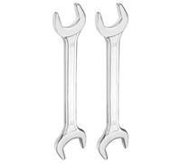 QUARKZMAN 2Pcs ourche Double 24mm x 27mm Métrique Clé Plate à Angle Décalé 15 Degrés, Petite Clé Plate Galvanisée, pour Réparation Automobile, Assemblage de Meubles