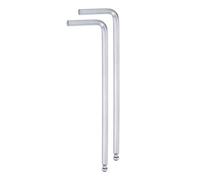 QUARKZMAN 2Pcs Clé Hexagonale à Extrémité Sphérique de 4 mm Ton Argent | Clés Métriques, Outil de Réparation en Acier au Chrome Vanadium pour Réparations, en Forme de L, à Bras Long