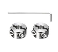 QUARKZMAN 2Pcs Double Split Shaft Collars, Pour 6mm Alésage 304 Acier Inoxydable Collier De Serrage Monobloc 16mm OD 9mm Épais Collier De Verrouillage Avec Vis De Réglage Pour Industry