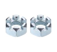 QUARKZMAN 2Pcs Écrou Hexagonal À Fente 9/16"-18 Grade 6.8 Argenté | En Acier Au Carbone Zingué, Idéal Pour Réparation Mécanique
