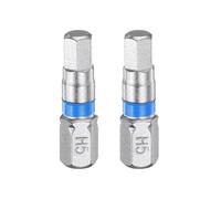 QUARKZMAN 2Pcs Embout de Tournevis Hexagonal H5 Tige Hexagonale 1/4" | Embouts Magnétiques en Acier S2 pour Tournevis Électrique, Longueur de 25mm/1"