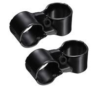QUARKZMAN 2Pcs Fixations D'Extrémité 1-1/8" Acier Carbone Électrophorèse 2 Voies Fixation Tuyau 2 Voies Fixations D'Extrémité Pour Grillage À Chaînes Pour Tuyau OD 1-1/8" Avec Boulons &