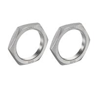 QUARKZMAN 2pcs Fonte Tuyau Raccord Hex Contre-écrou 304Inox 1,5" Femelle | Verrouillage Écrou pour Plomberie Fixe, Eau Balai et Châssis Nettoyant 304 Inox Acier (DN40)