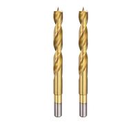 QUARKZMAN 2Pcs Foret Pointe de Centrage 11,5 mm (29/64") Dia Foret Hélicoïdal à Pointe de Centrage Métrique à Tige Droite pour Menuisier Travail du Bois Plastique Caoutchouc, Doré