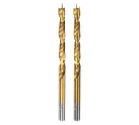 QUARKZMAN 2Pcs Foret Pointe de Centrage 4,5 mm (11/64") Dia Foret Hélicoïdal à Pointe de Centrage Métrique à Tige Droite pour Menuisier, Travail du Bois, Plastique, Caoutchouc, Doré