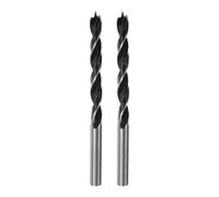 QUARKZMAN 2Pcs Forets à Pointe de Centrage 6mm(15/64") Dia Tige Ronde Droite en Acier Foret Métrique à Pointe de Centrage 2,4" Profondeur de Perçage Forets Hélicoïdaux pour Menuisierie