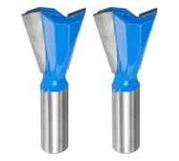 QUARKZMAN 2pcs Fraise à queue d'aronde 1-1/8" Diamètre 1/2" Queue Carbure de tungstène 14 Degrés Fraise à queue d'aronde pour tiroirs et joints de meubles en bois fin