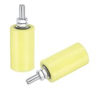 QUARKZMAN 2pcs Galet Guide pour Portail Coulissant 40x70mm, M10 Roulette Nylon Guide au Sol pour Porte Grange Coulissante, Roue Universel avec Roulement à Billes Scellé pour Portail, Jaune