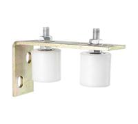 QUARKZMAN 2pcs Galet Guide pour Portail Coulissant 42x44mm, M10 Roulette Nylon avec Équerre Guide au Sol pour Porte Grange Coulissante, Roue Universel avec Roulement à Billes Scellé, Blanc