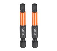QUARKZMAN 2Pcs H5 Embout de Tournevis Hexagonal 5mm Métrique Pointe Plate 1/4" Tige Hexagonale 50mm (2") Longueur Magnétique Phosphate Noir Embouts de Tournevis à Six Pans Creux